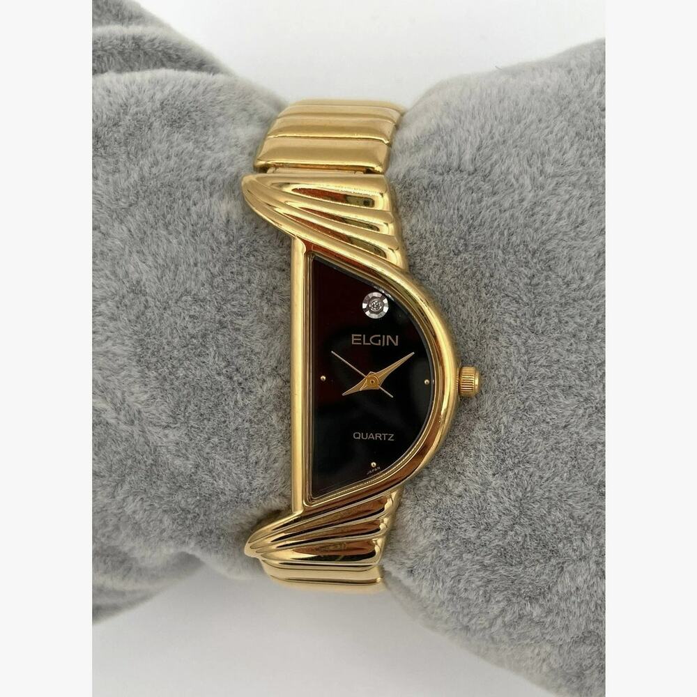 Vintage Elgin “Half Moon” Sculptural Watch Statement Piece *Untested